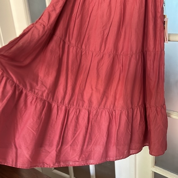 Nation Felicity Midi Dress in Flushed Pima cotton tiered size medium NWT - Picture 7 of 9